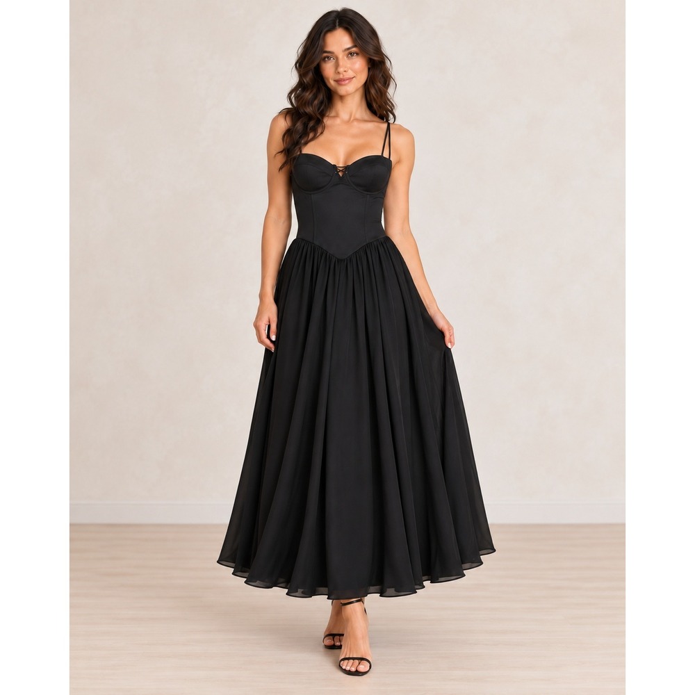 Runaway The Label Corset Dress Medium Romantic Goth Regency Drop Waist Milkmaid